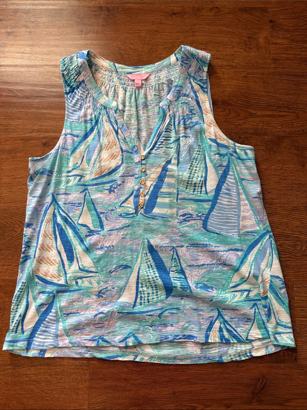 Lilly Pulitzer Light Blue Sailboat Essie Tank